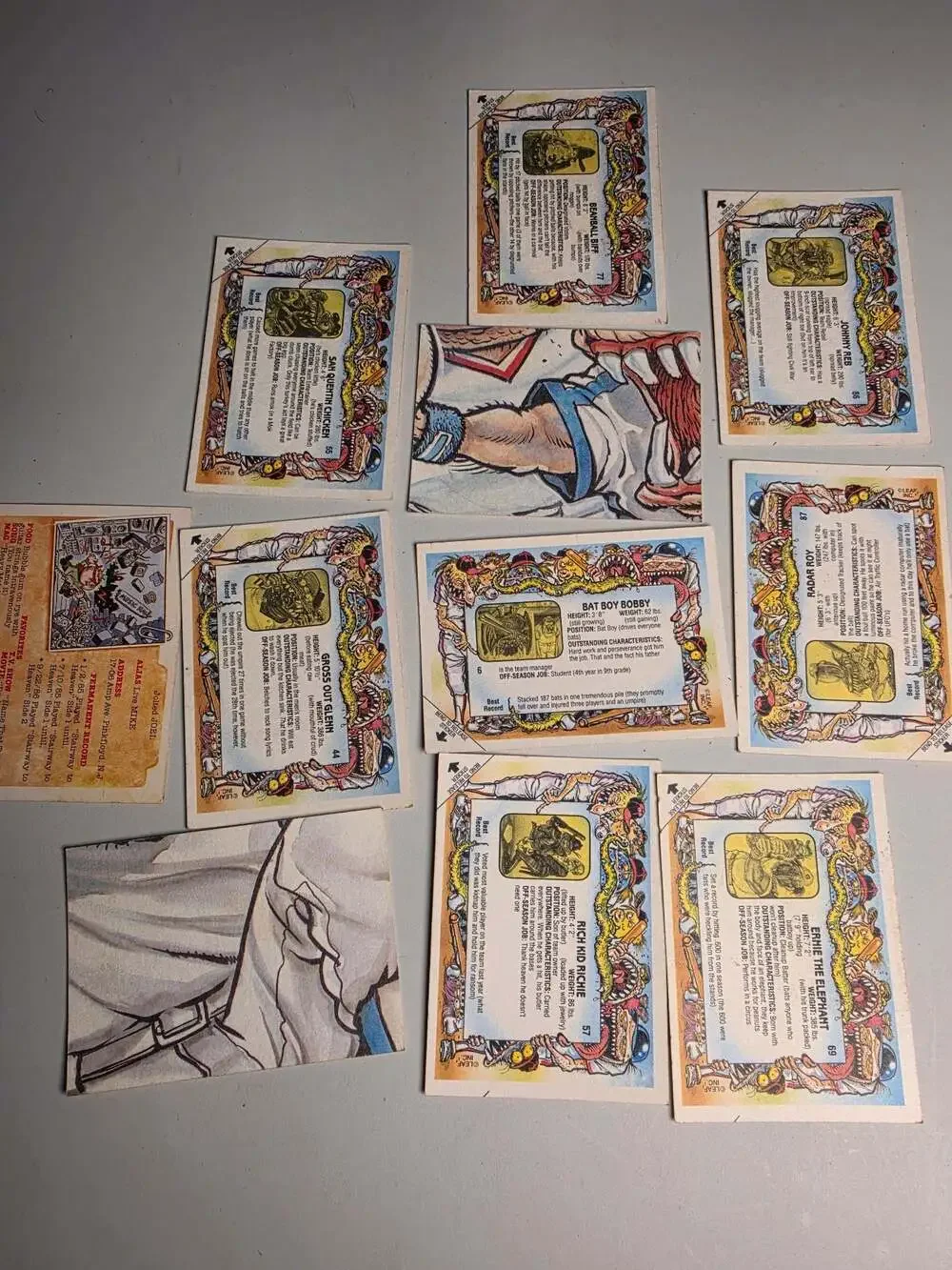 Collectible cards1988 gross me out baseball